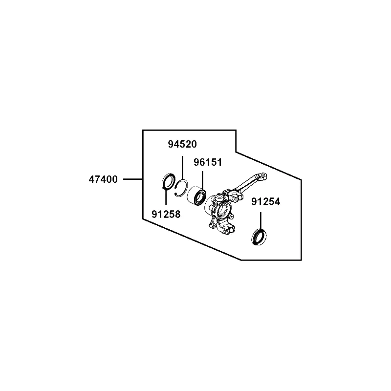 47400-LEE8-900 KNUCKLE ASSY STEERING-RH — diagram cutout
