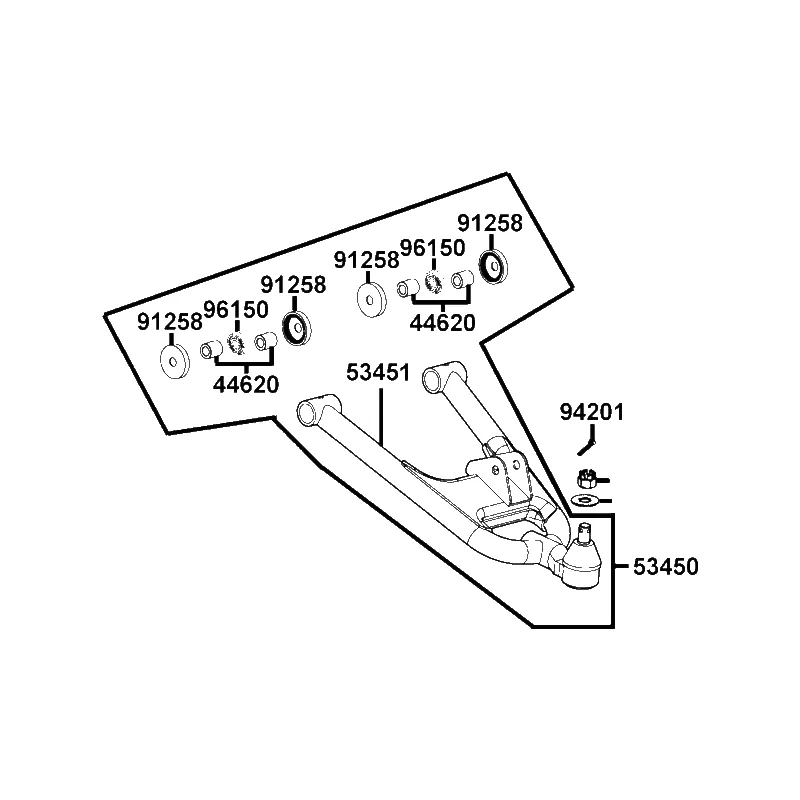 53450-LCD9-E00-MAS ARM ASSY R LOW SWING — diagram cutout