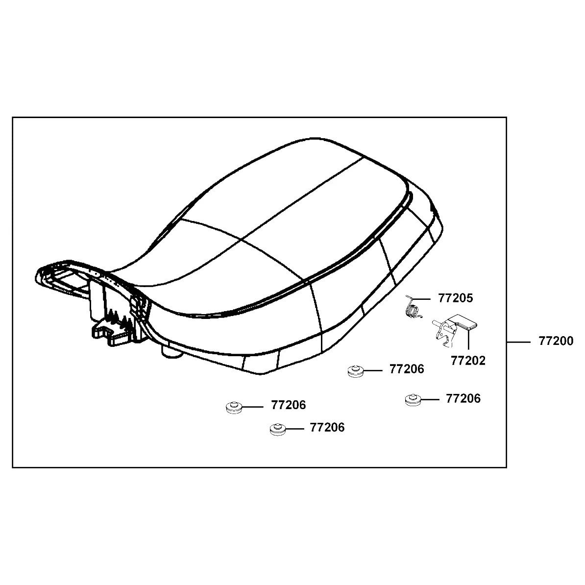 77200-LFA5-E00-T01 SEAT ASSY (REACH) — diagram cutout