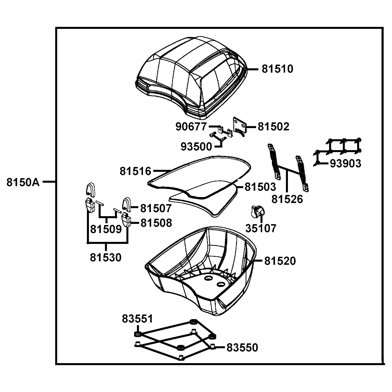 8150A-LGR5-E10-NEP RR BOX ASSY — diagram cutout
