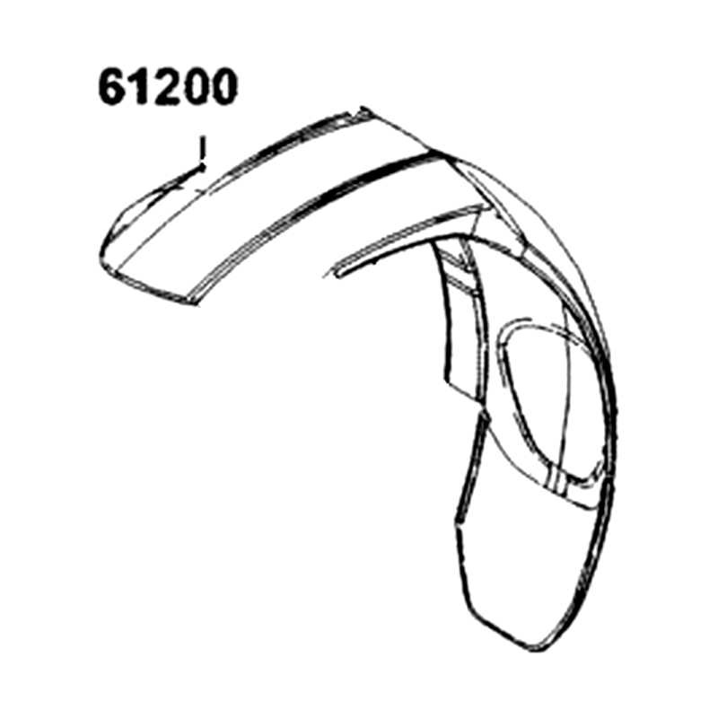 61200-AGJ5-E00-N1R FENDER L, FR TIRE (Black) — diagram cutout