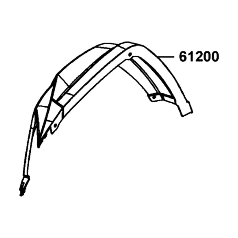 61200-ALC1-E00-N1R MUDGUARD R FR SIDE (Black) — diagram cutout