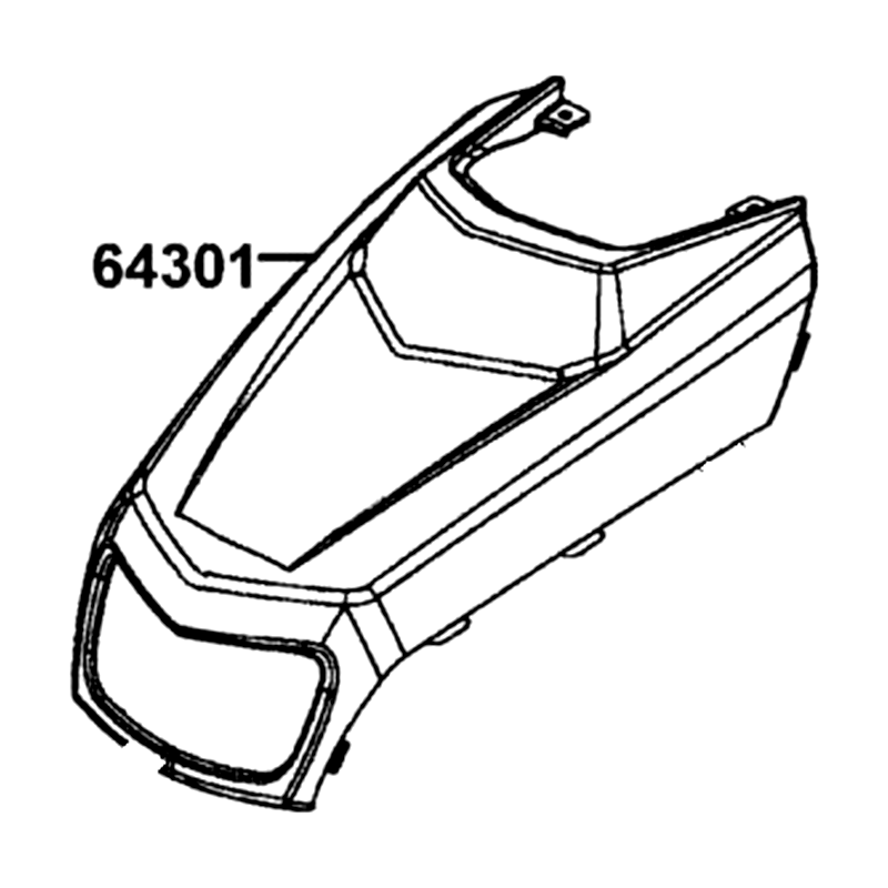 64301-LCA4-E00-N1R COVER FRONT (Black) — diagram cutout