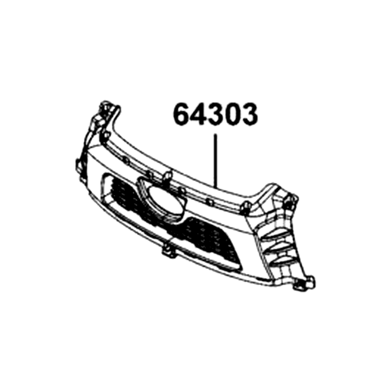 64303-LKM8-900-N1R GRILLE FRONT (Black) — diagram cutout
