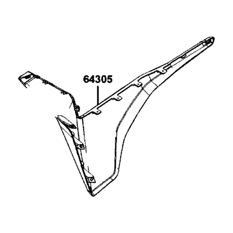 64305-AKB8-E00-N1R SKIRT R SIDE (Black) — diagram cutout