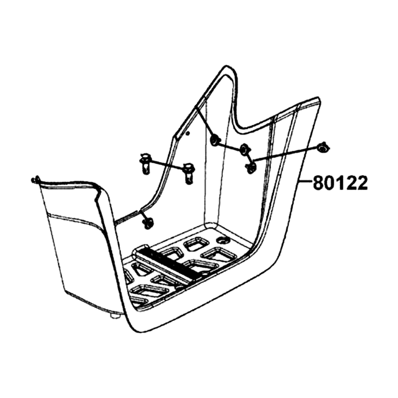 80122-LCA4-E01-N1R MUDGUARD.L FLOOR (Black) — diagram cutout