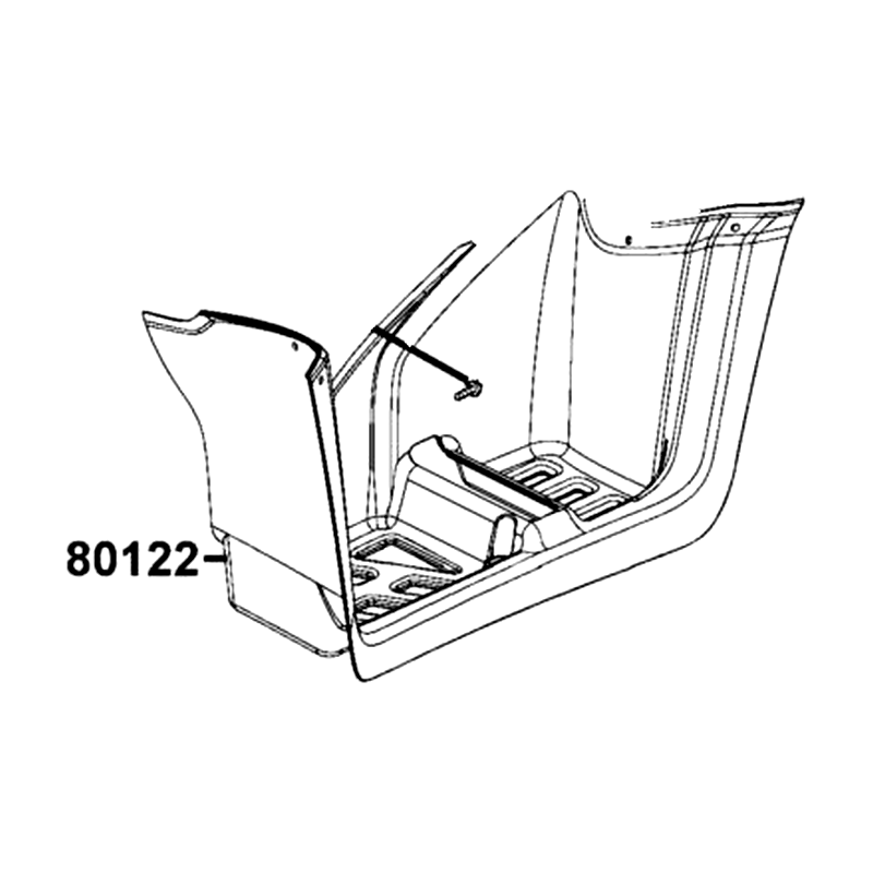 80122-LCA5-E01-N1R MUDGUARD L FLOOR (Black) — diagram cutout