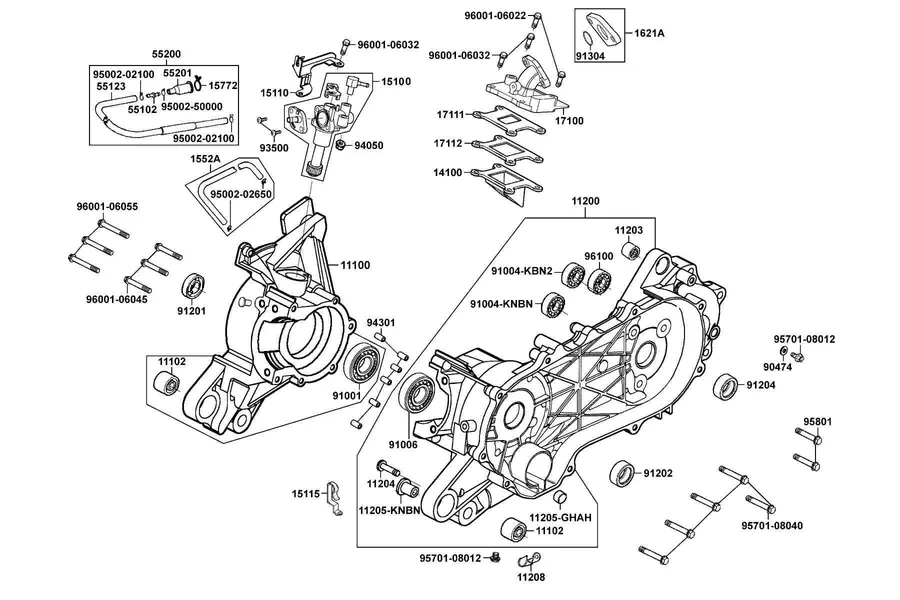 E09 Crankcase and Oil Pump parts diagram