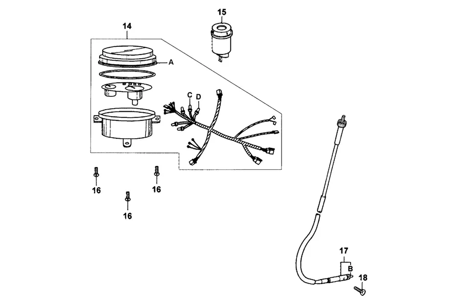 F02 Speedometer parts diagram
