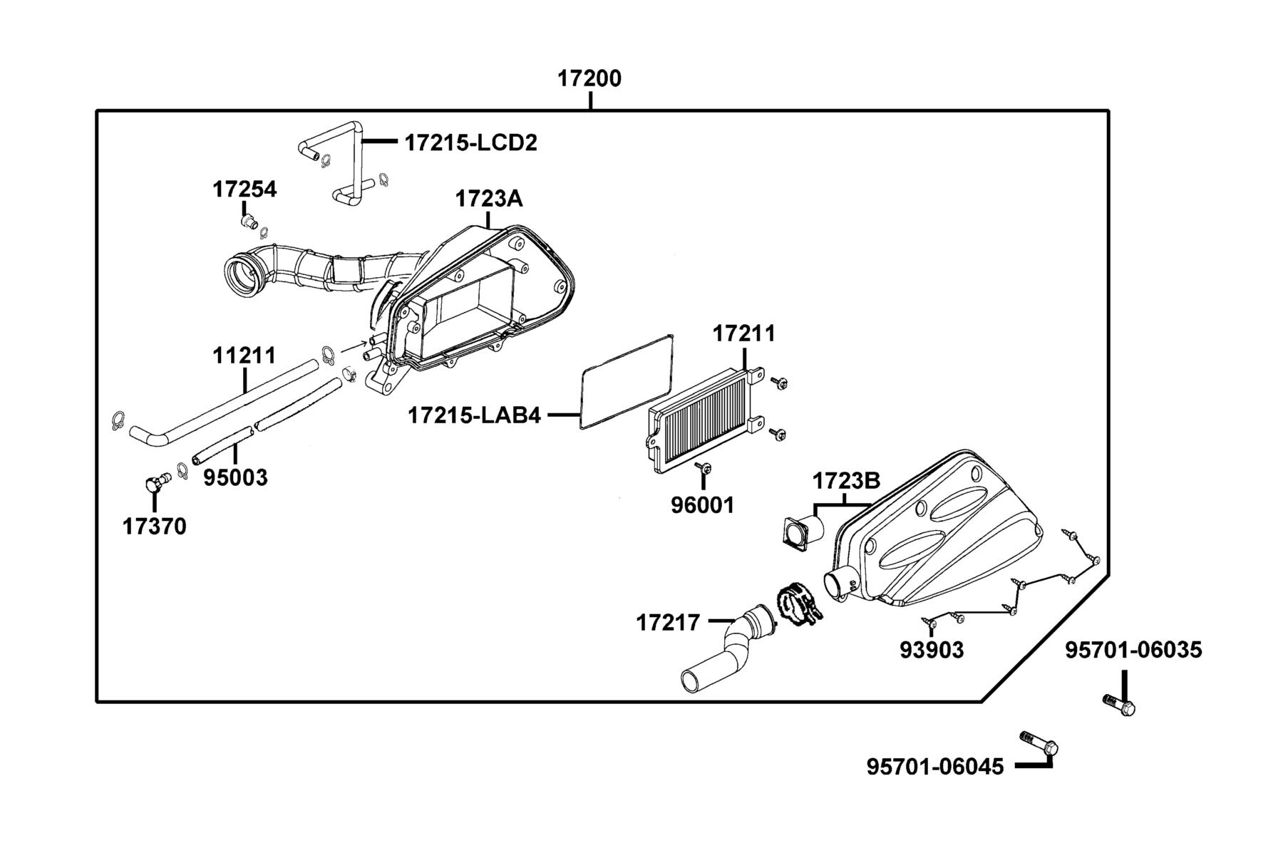 SUPER 8 R Air Cleaner parts diagram