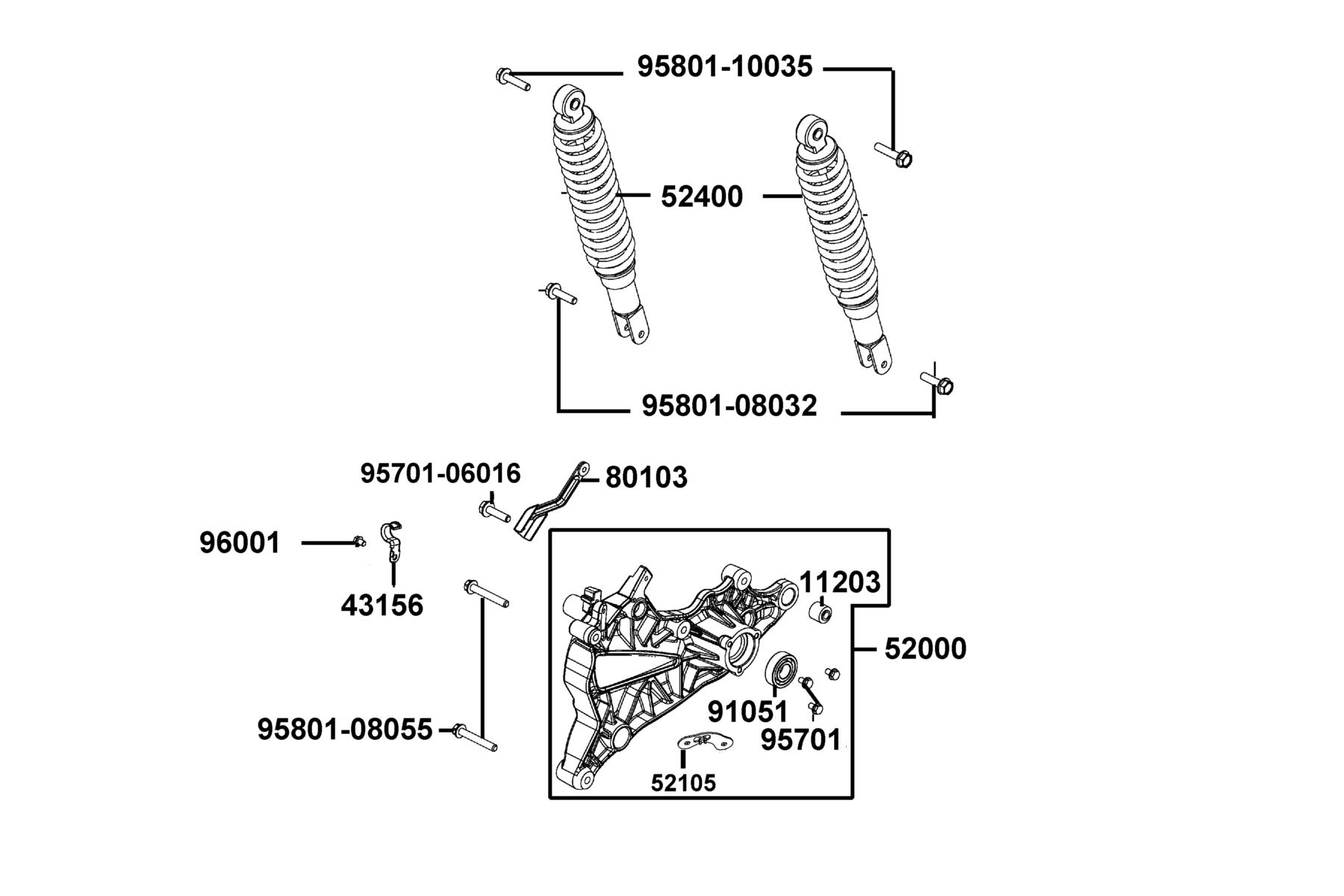 NEW LIKE 150 (2019) Rear Cushion parts diagram