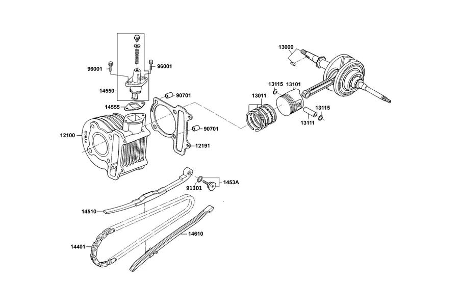 E03 Piston parts diagram