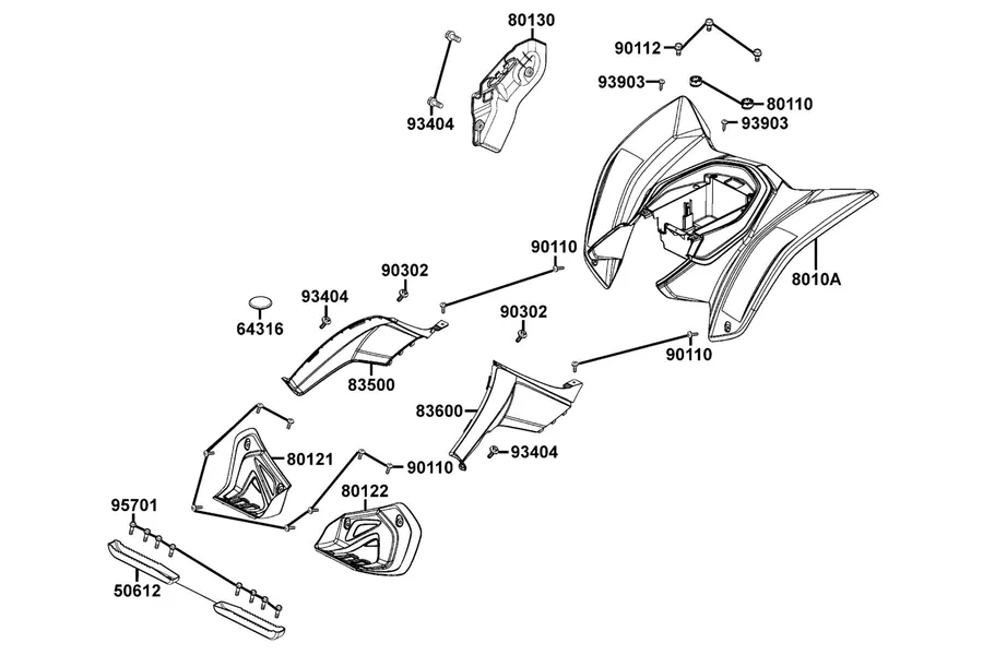 F12 Tank Cover and Luggage Box parts diagram