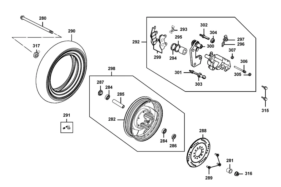 F07 Front Wheel parts diagram