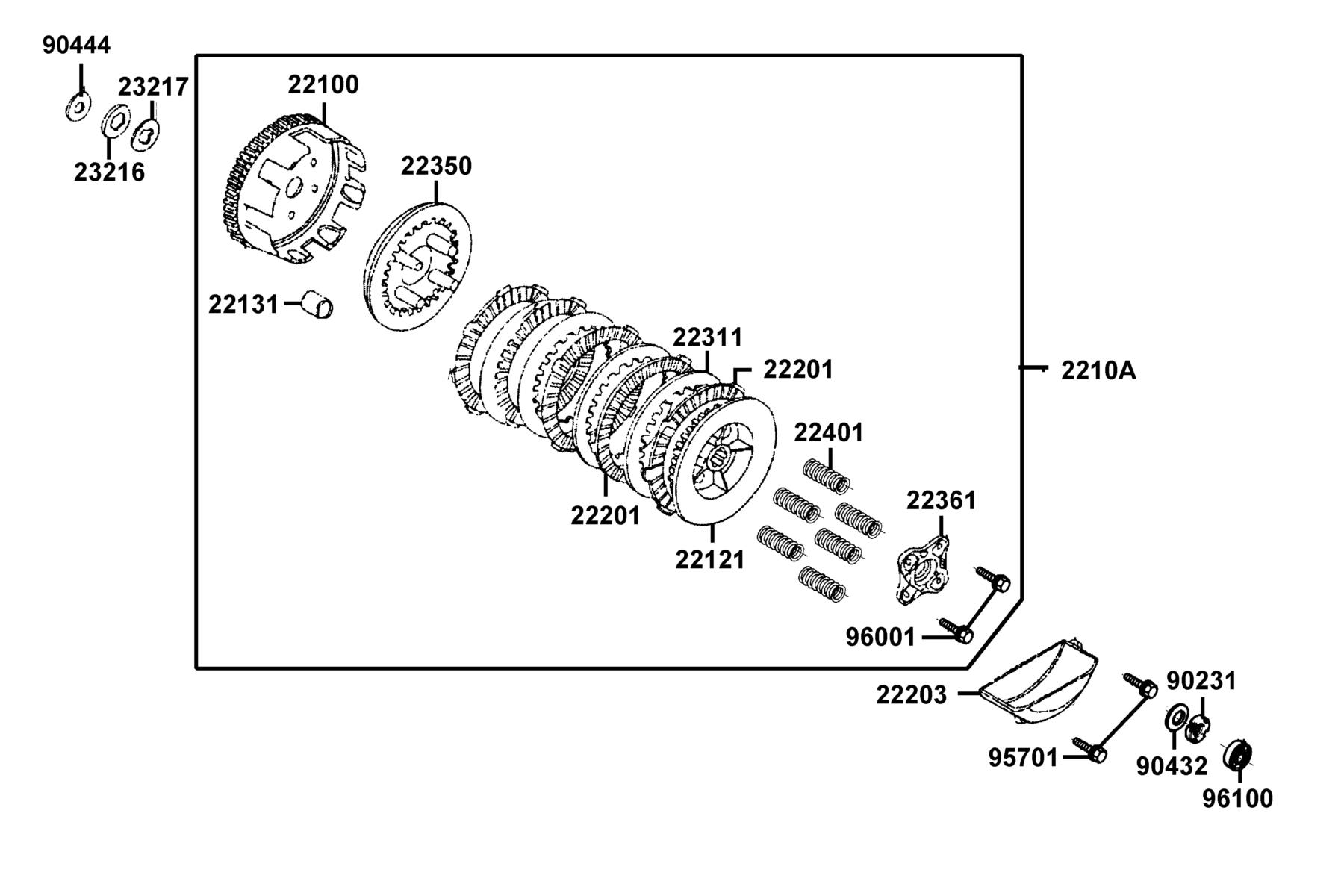 K-PIPE 125(2021) Clutch parts diagram