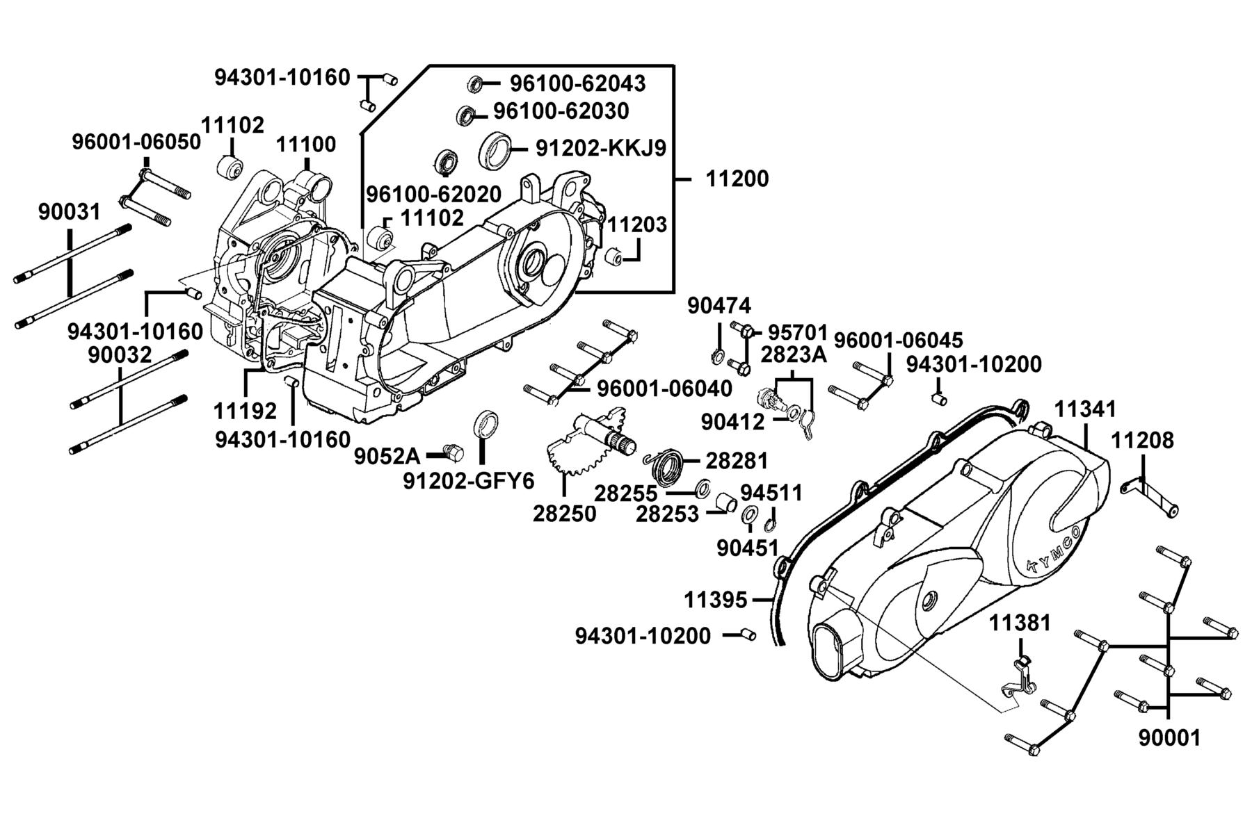 SUPER 8 150R ON-ROAD(2015~) Crank Case parts diagram