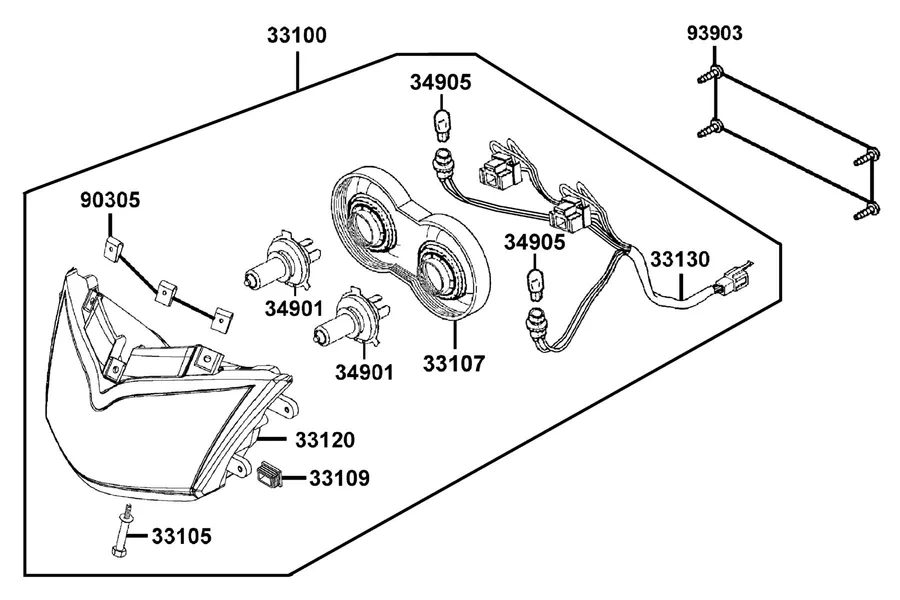 F01 Head Light parts diagram