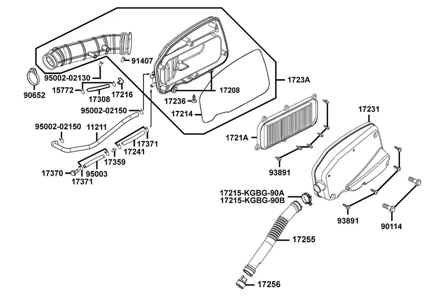 F13 Air Cleaner parts diagram