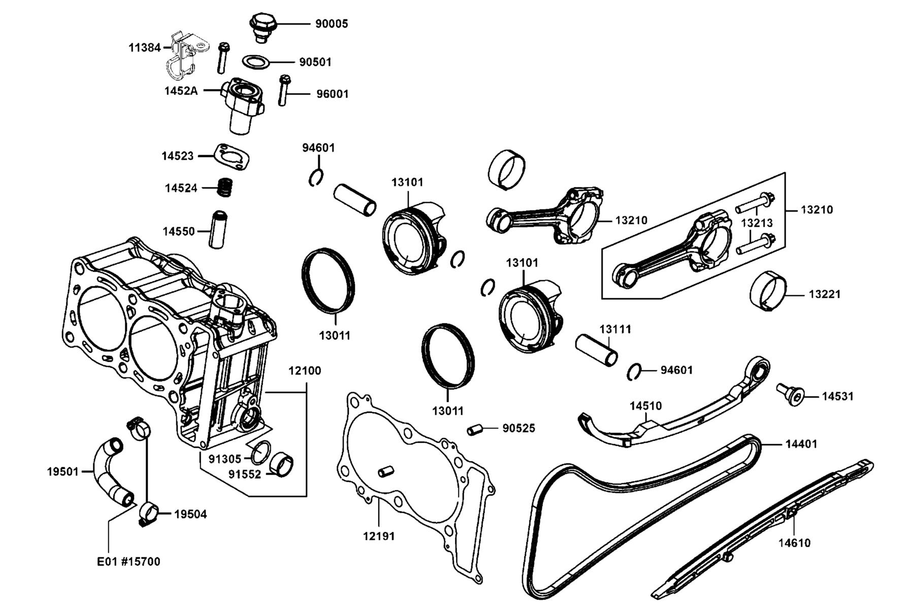CV3 2023 Cylinder ● Piston parts diagram