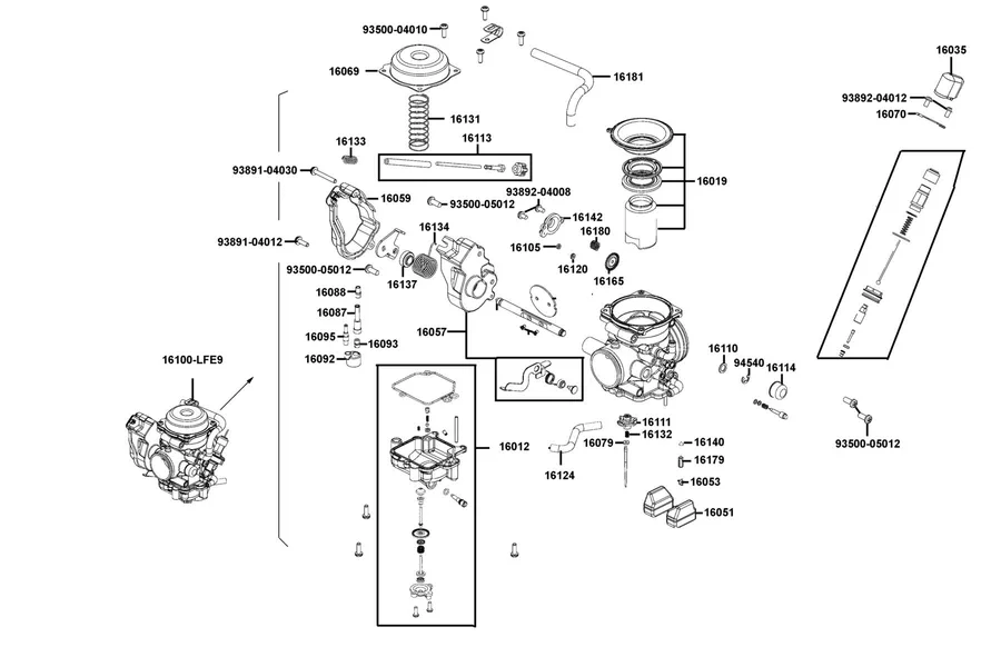E09 Carburetor parts diagram