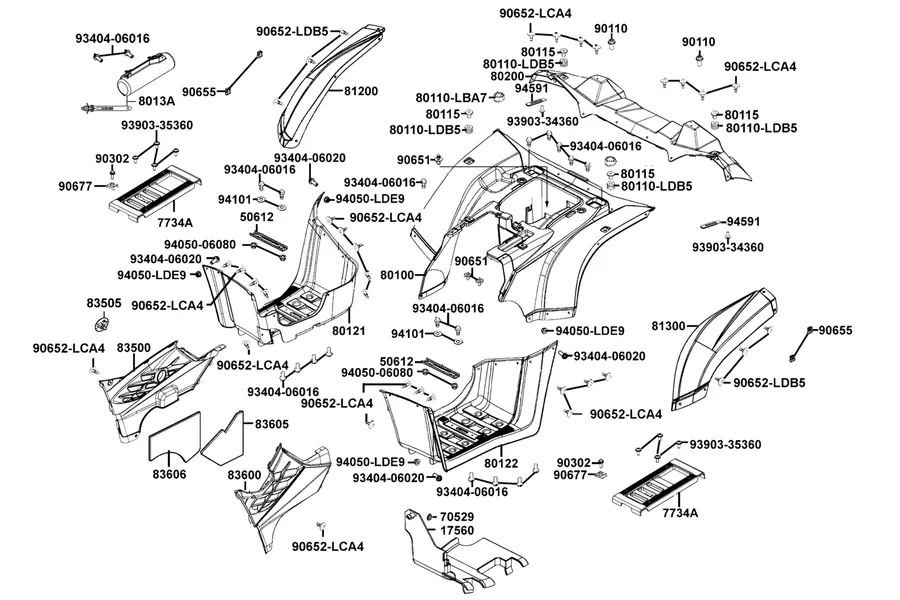 F12 Fender Rear parts diagram