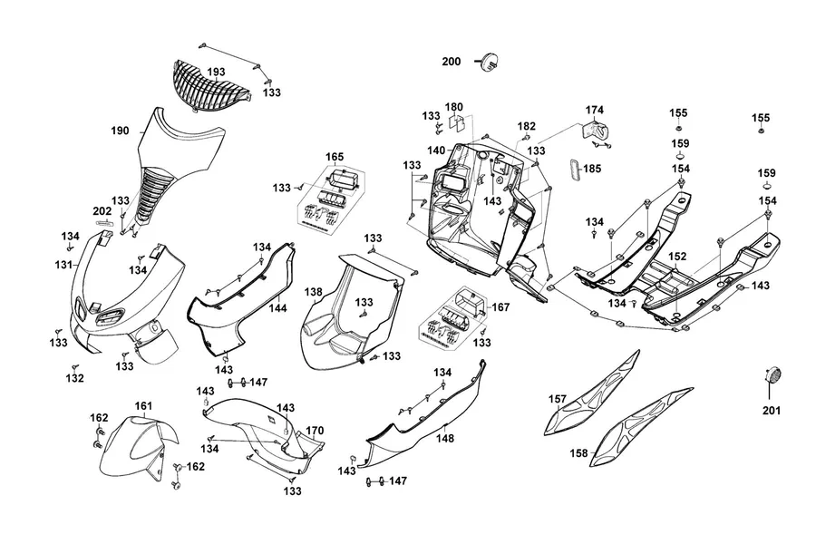 F05 Front Cover and Floor Panel parts diagram