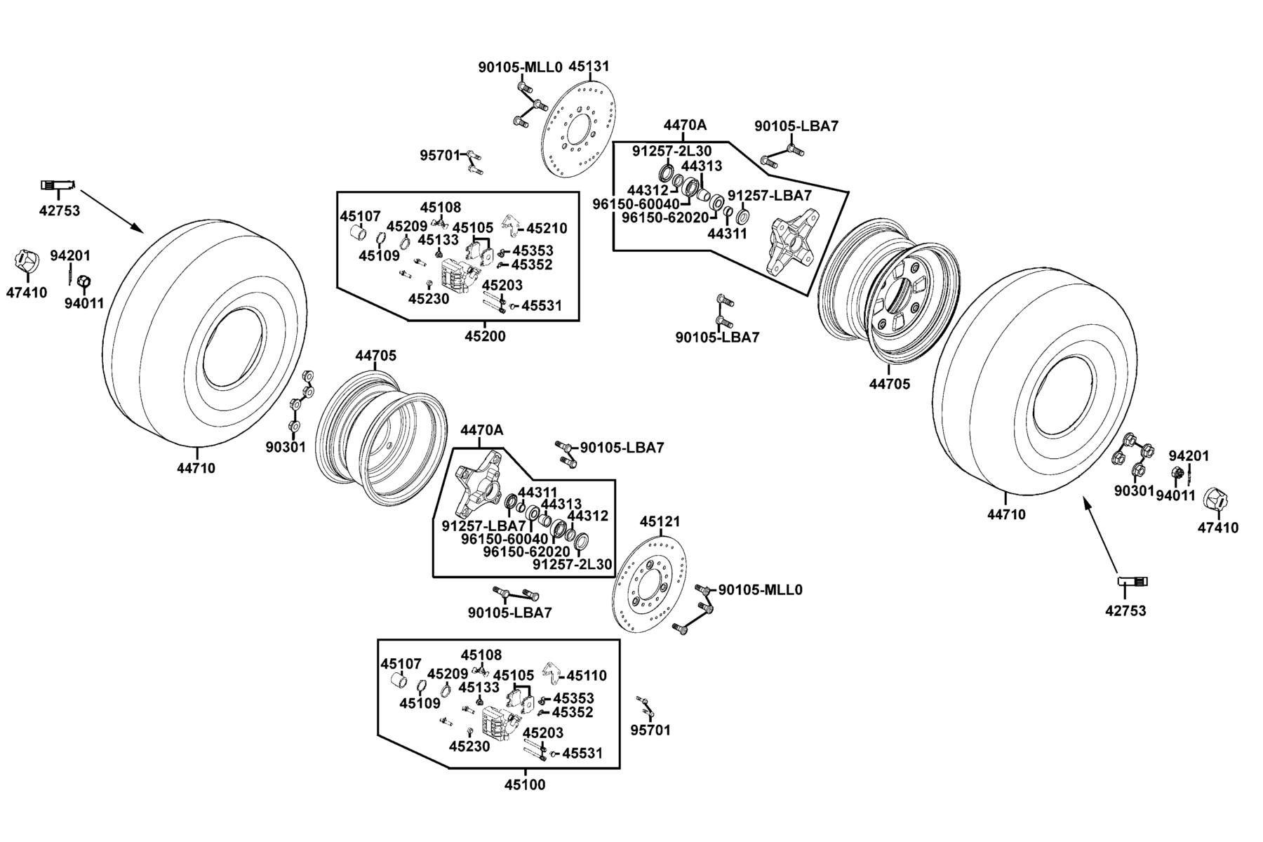 MXU 270(2021) Front Wheel parts diagram
