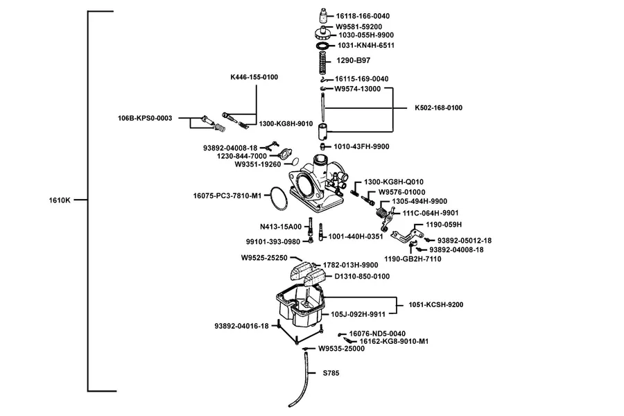 E09 Carburetor parts diagram