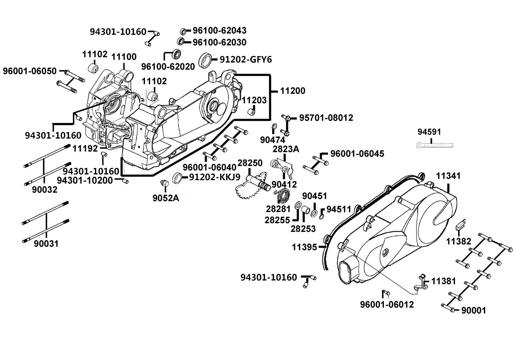 AGILITY 125(2020) Crank Case parts diagram