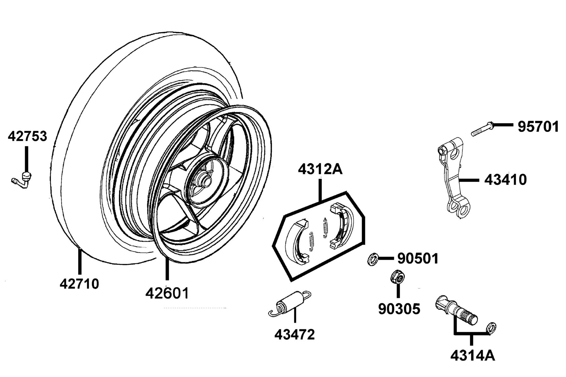 SUPER 8 50X (2017) Rear Wheel parts diagram