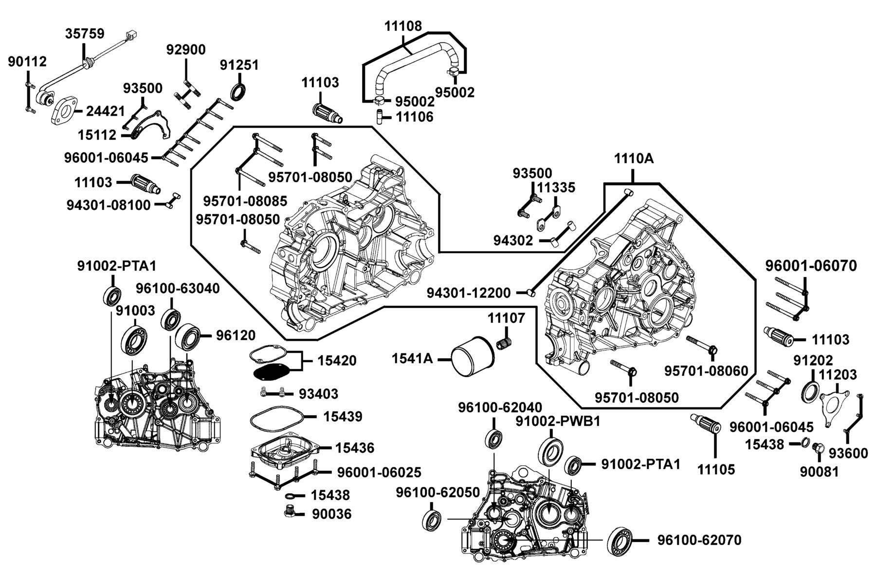 MXU 450i LE(2018) Right Crank Case parts diagram