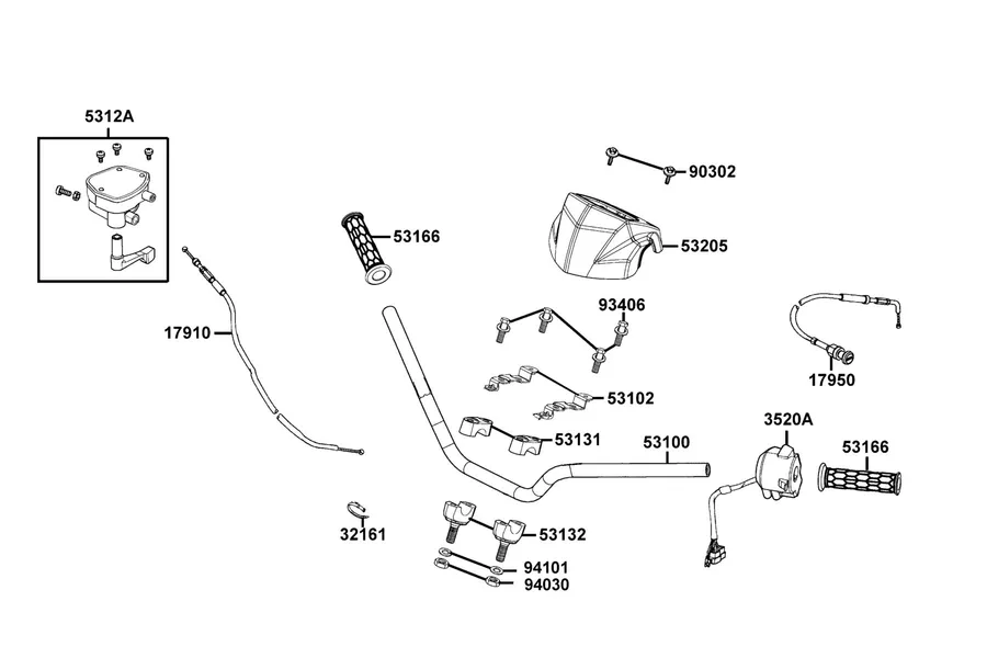 F03 Handle Steering parts diagram
