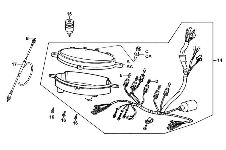 F02 Speedometer parts diagram