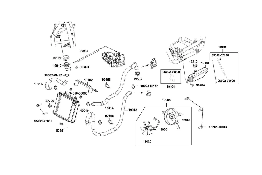 F20 Radiator parts diagram