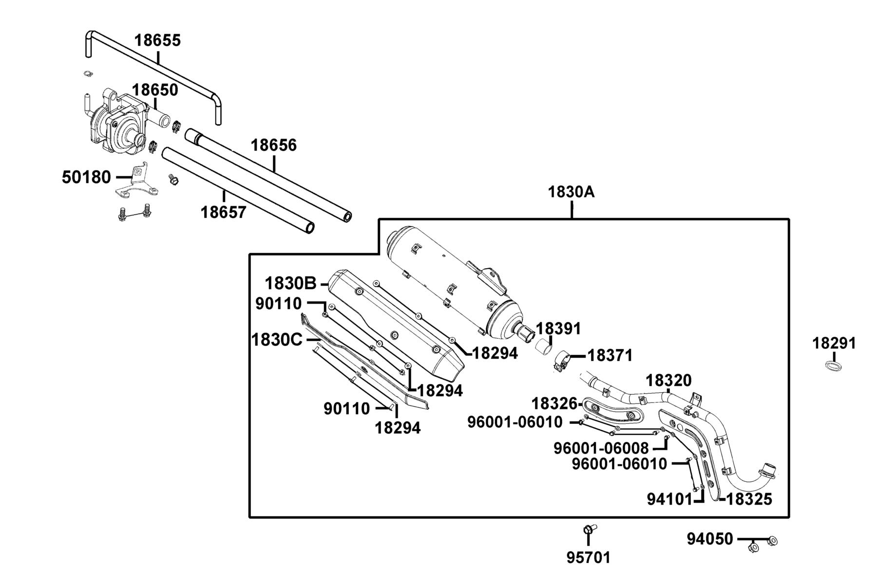 K-PIPE 125(2016~) Muffler parts diagram