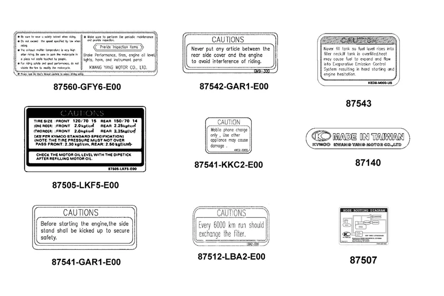 F23 Caution Label parts diagram
