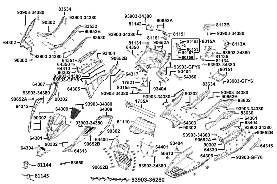F05 Fender Front parts diagram