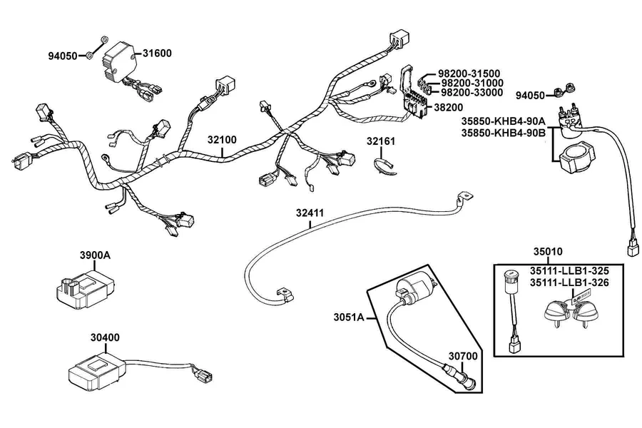 F20 Harness Wire parts diagram