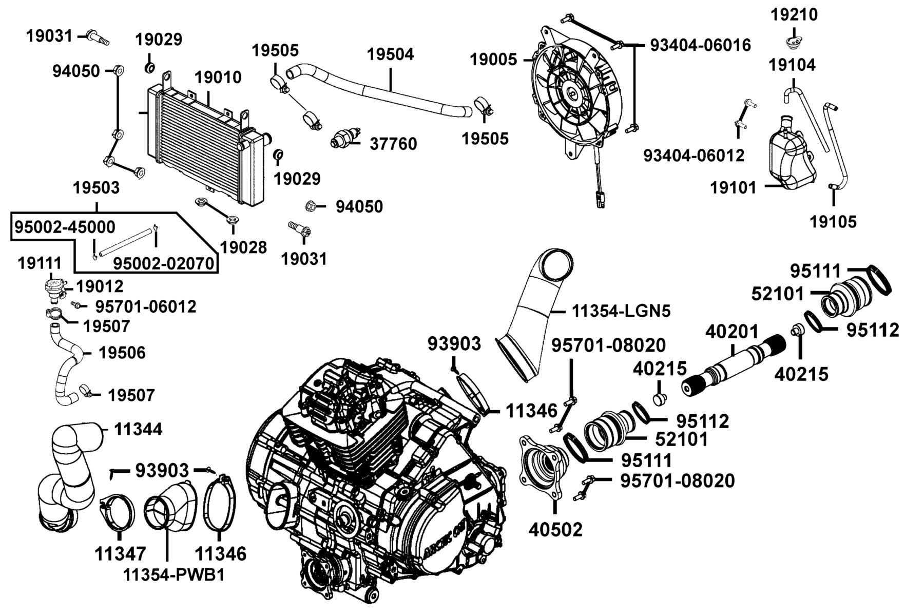 MAXXER 450I Cooler Oil parts diagram