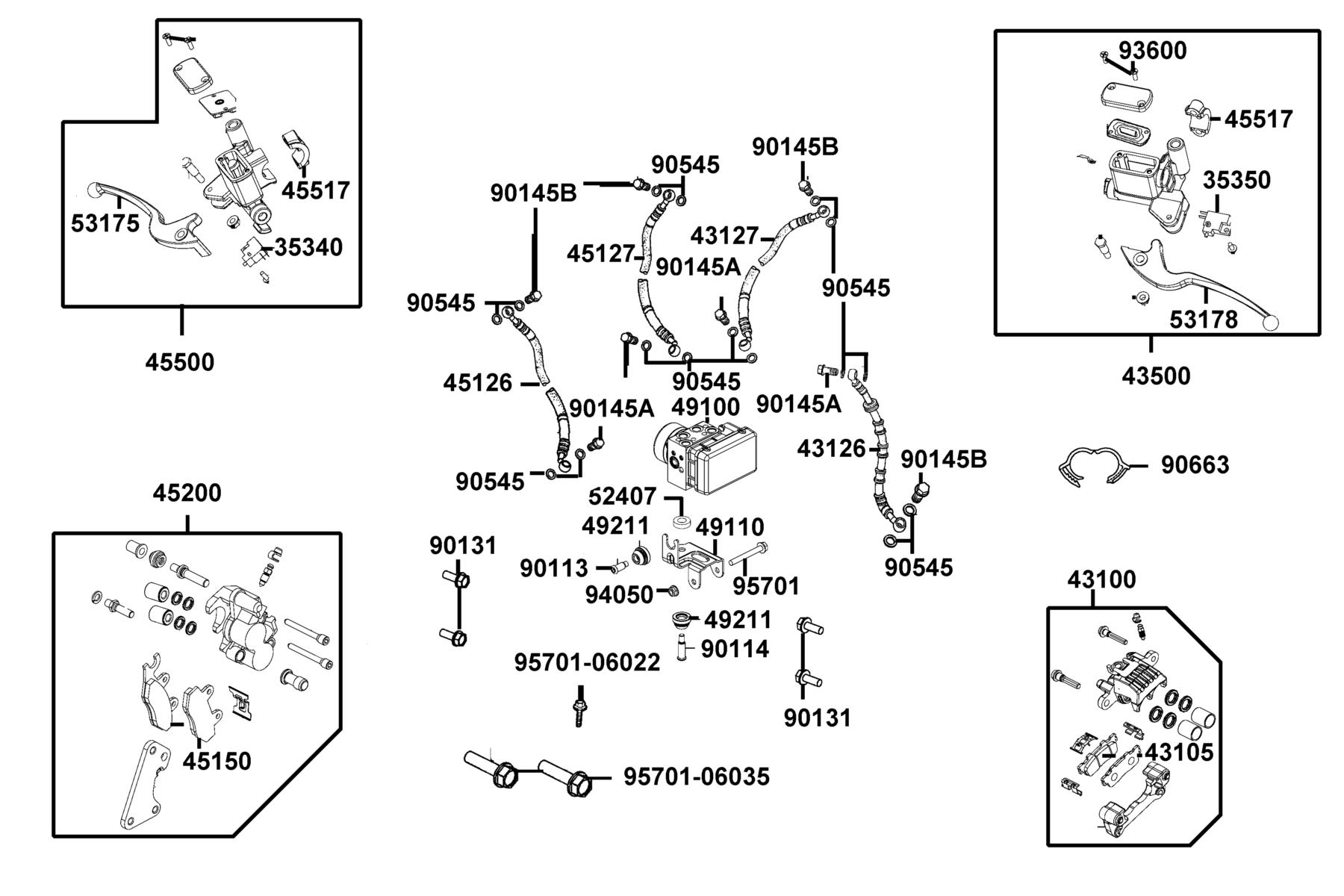 People S 150i ABS(2022) Brake Master Cylinder parts diagram