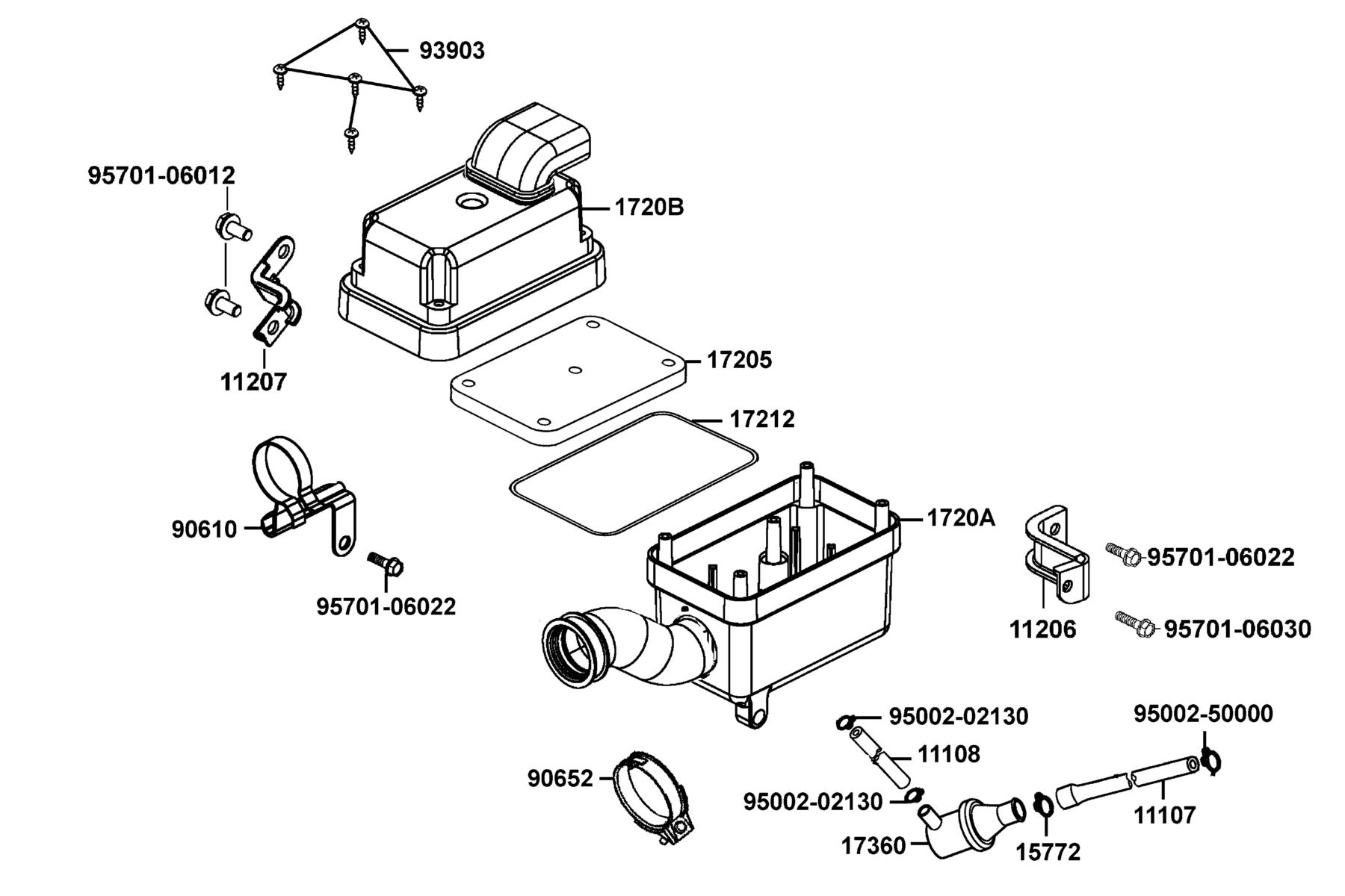 Mongoose 90S(2019) Air Cleaner parts diagram