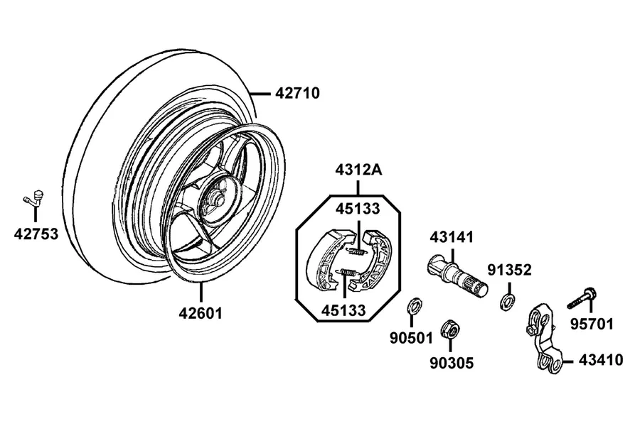 F08 Rear Wheel parts diagram