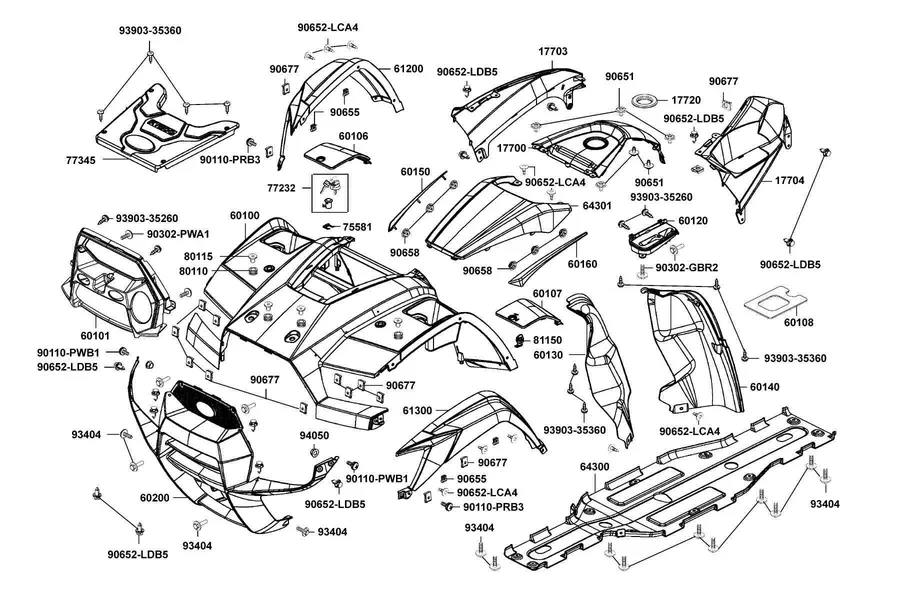 F05 Fender Front parts diagram