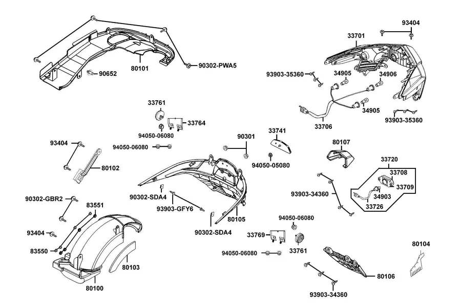 F17 Light Tail parts diagram