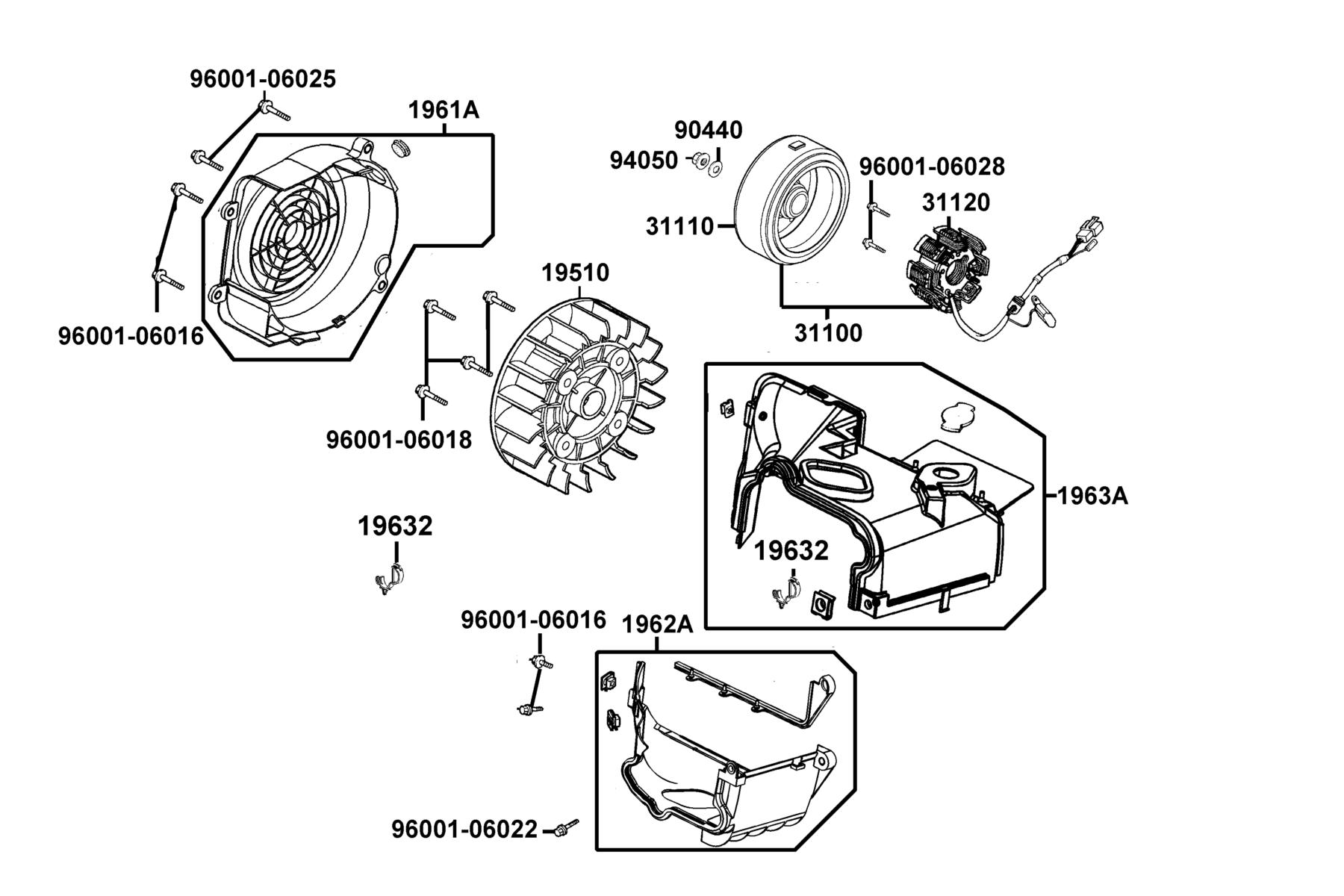 NEW LIKE 150 (2019) Fan Cover ● Generator parts diagram