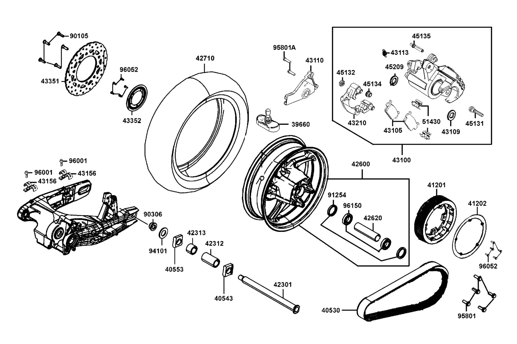 AK550(2021) Rear Wheel parts diagram