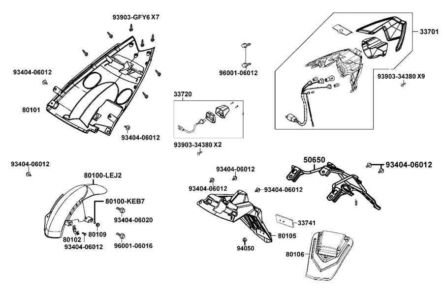 F18 Tail Light parts diagram