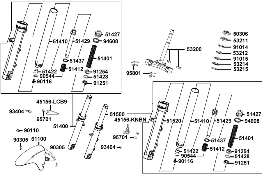 F06 Stem Steering and Front Cushion parts diagram