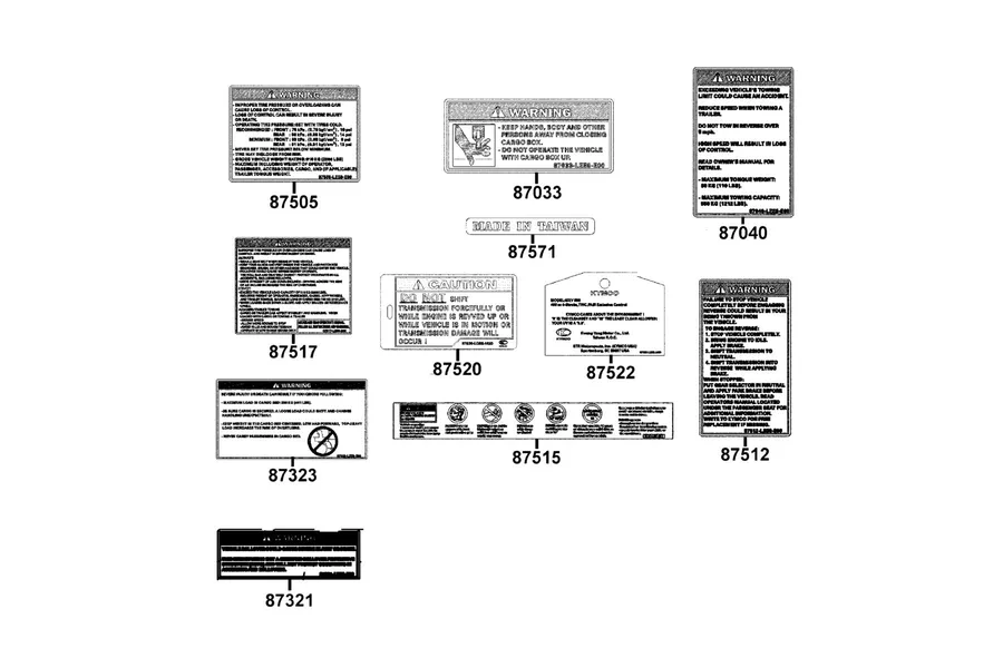F25 Caution Label parts diagram