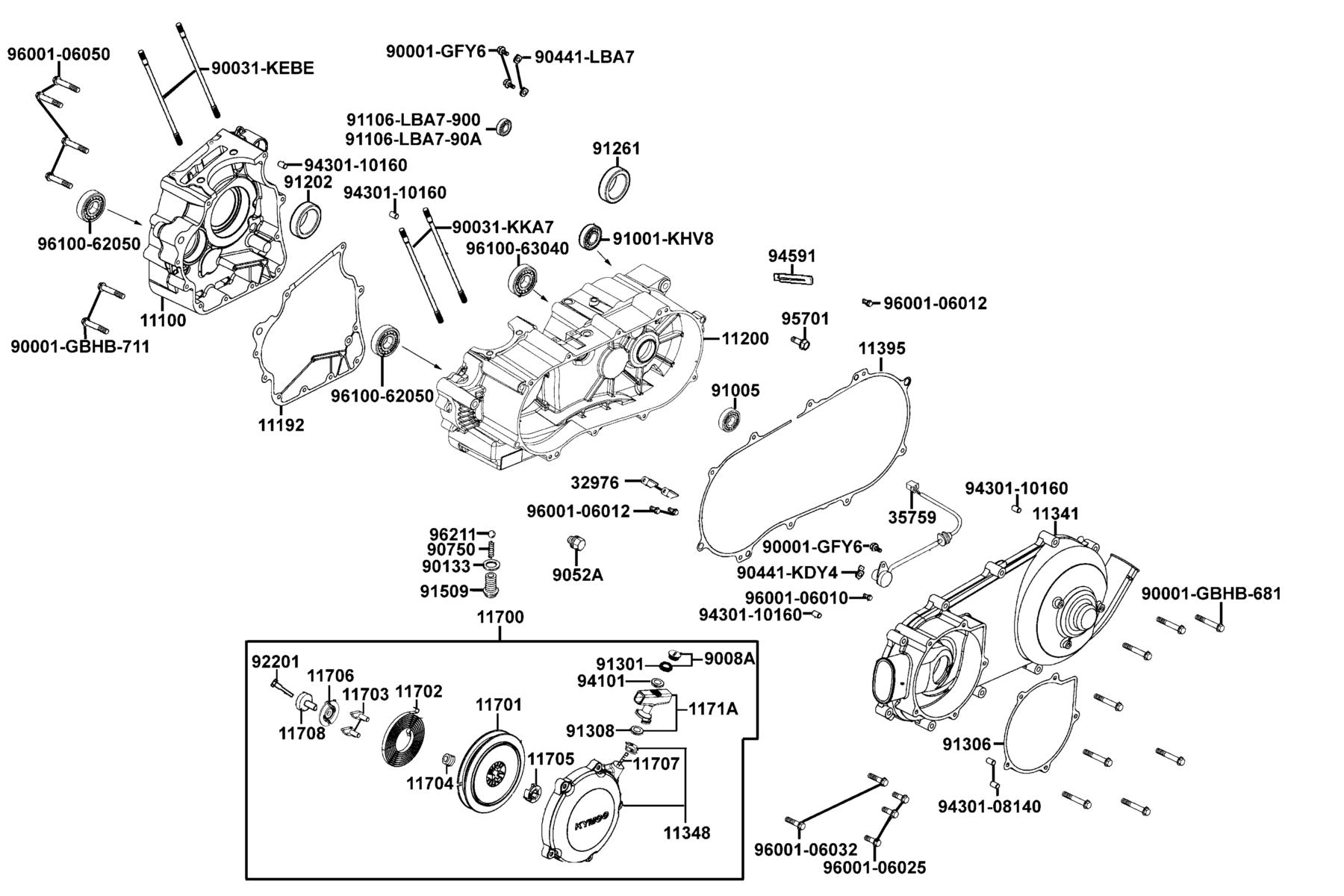 MXU 270 (2016~) Crank Case parts diagram